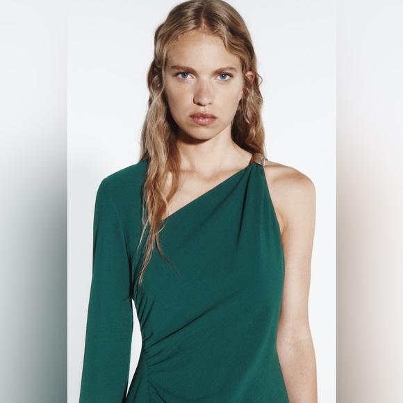🆕METAL PIECE ASYMMETRIC DRESS | GREEN | 9878/254 - Picture 5 of 7